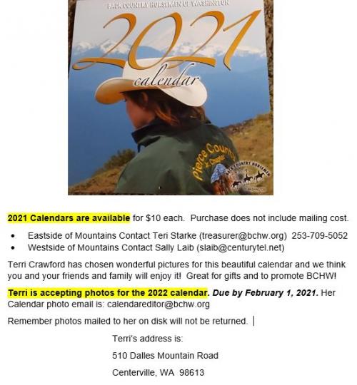 2021 Calendar Message 2021 Calendar Message